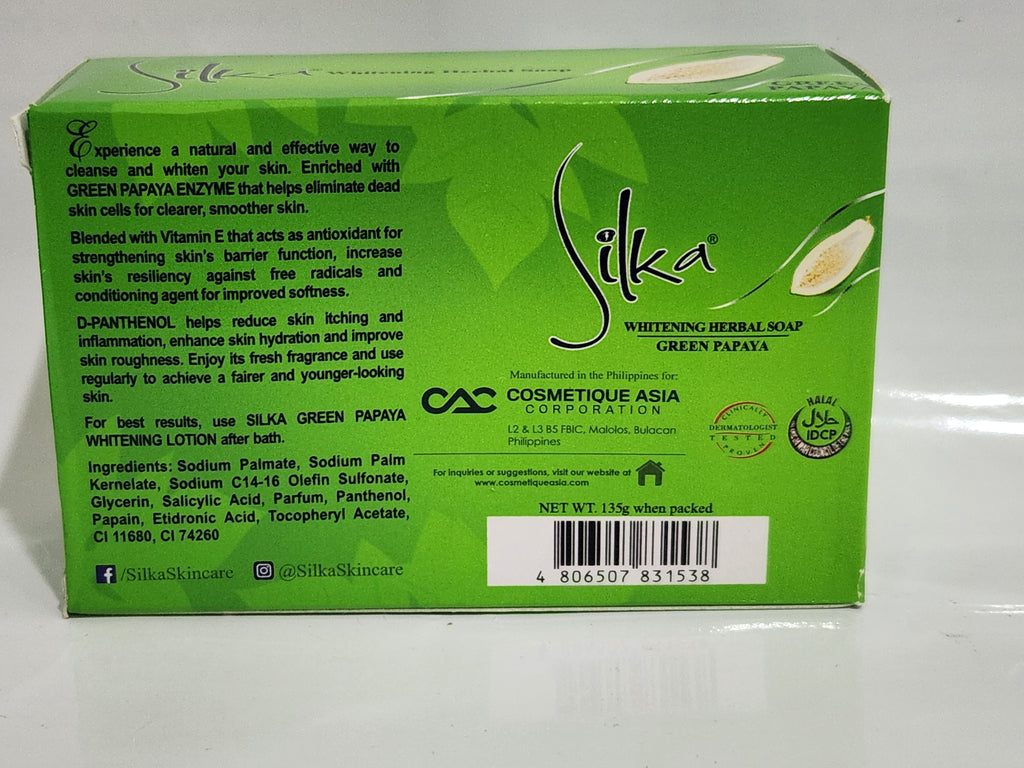 Silka Whitening GREEN PAPAYA Soap 135g