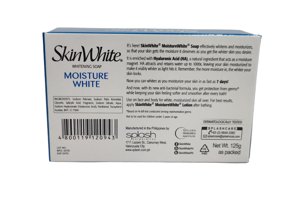 SkinWhite Whitening Soap with Hyaluronic Acid (MOISTURE WHITE) 125g