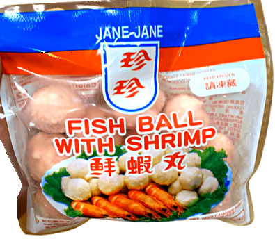 Jane-Jane Frozen Fish Ball with SHRIMP 8oz