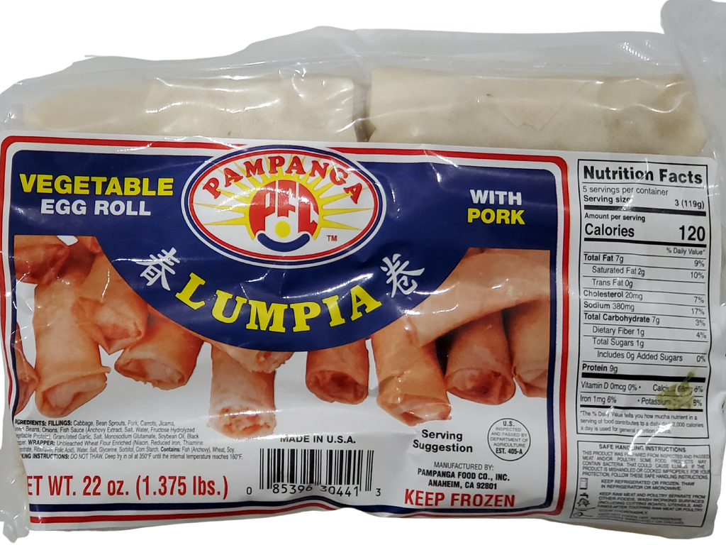 Pampanga Vegetable Lumpia with Pork 22oz (1.375lbs)