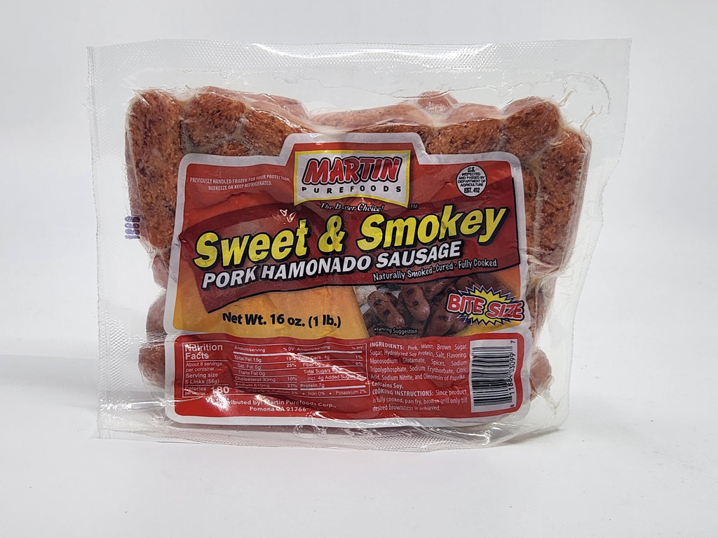 MARTIN Purefoods FROZEN Sweet and Smokey Pork Hamonado Sausage (BITE SIZE) 16oz (1lb)