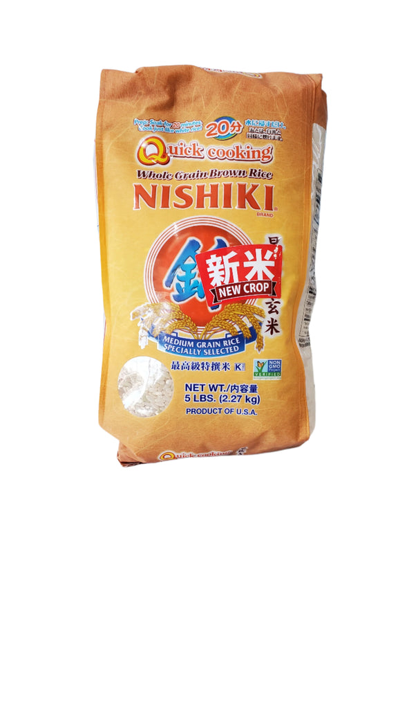 Nishiki Whole Grain Brown Rice Quick Cooking 5lbs (2.27kg)