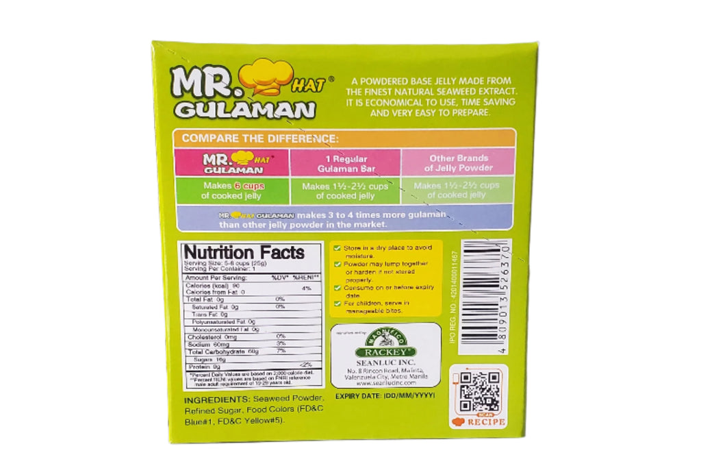 Mr. Hat Gulaman Jelly Powder Mix - Green 250g