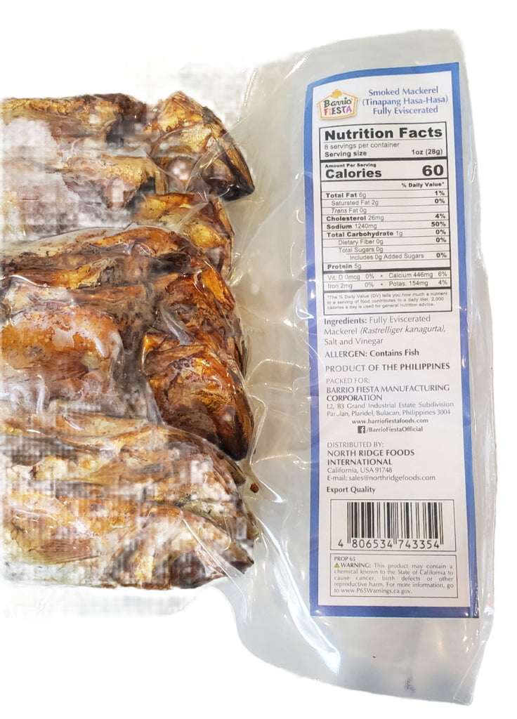 Barrio Fiesta Smoked Mackerel (Tinapang Hasa-Hasa) Fully Eviscerated 8oz (227g)