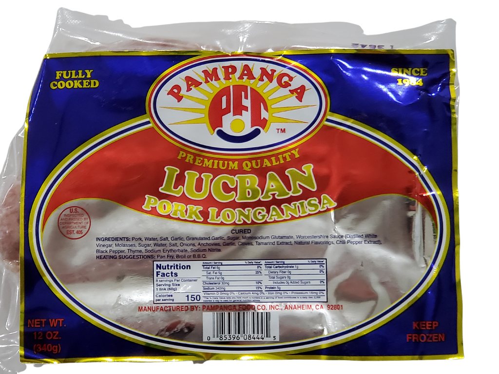 Pampanga Pork LUCBAN Longanisa 12oz (340g)