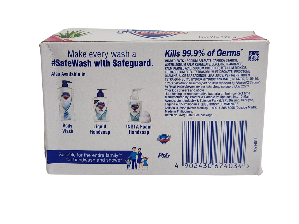 Safeguard Germ Protection Soap (FLORAL PINK with ALOE) 175g