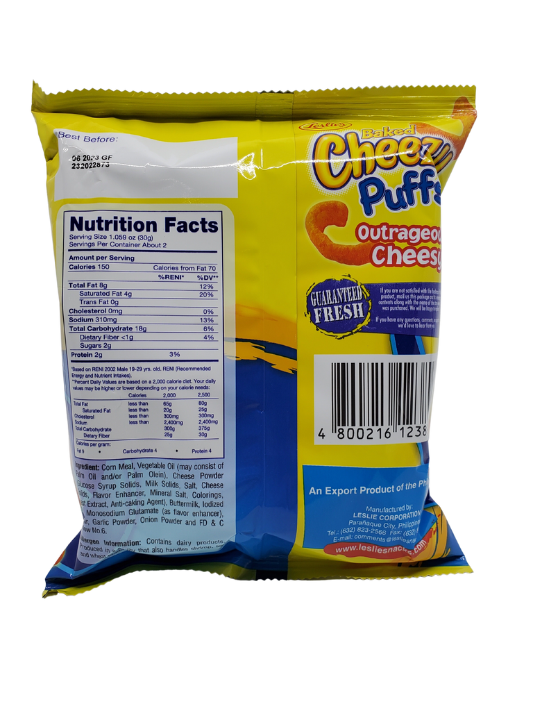 Leslie Baked Cheezy Puffs Cheddar Cheese 1.94oz (55g)