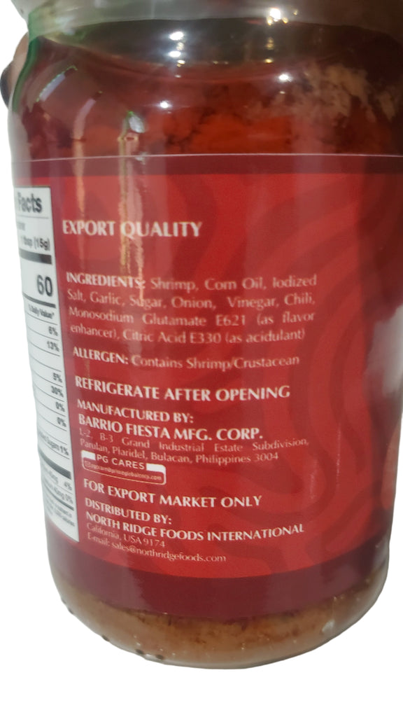 Barrio Fiesta - Bagoong Hipon - Spicy 8.8oz (250g)