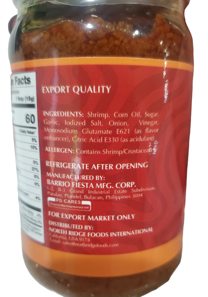 Barrio Fiesta - Bagoong Hipon - Sweet 8.8oz (250g)