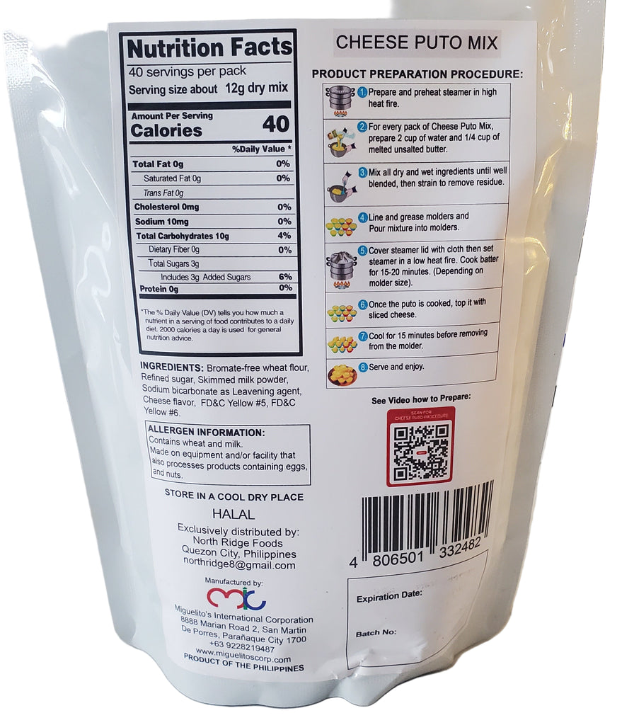 Miguelitos Instant Puto Cheese Mix 1.1lbs (500g)
