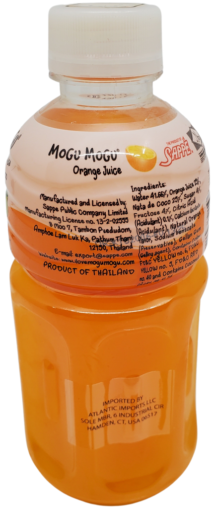 Mogu Mogu Orange Juice with Nata 10.82oz (320ml)
