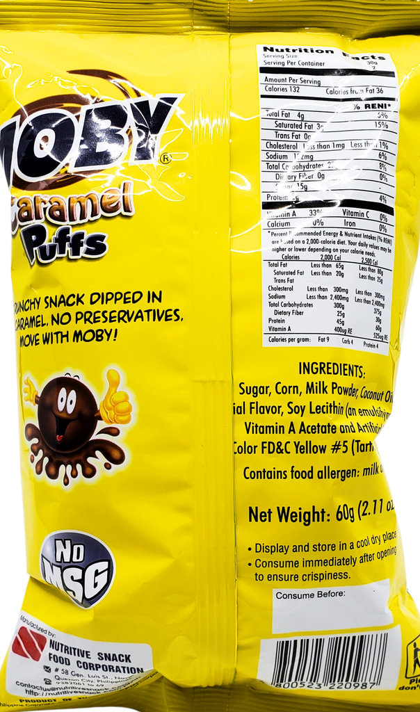 Nutri-Snack Moby Caramel Puffs 60g – Sweet & Crunchy Filipino Snack ...