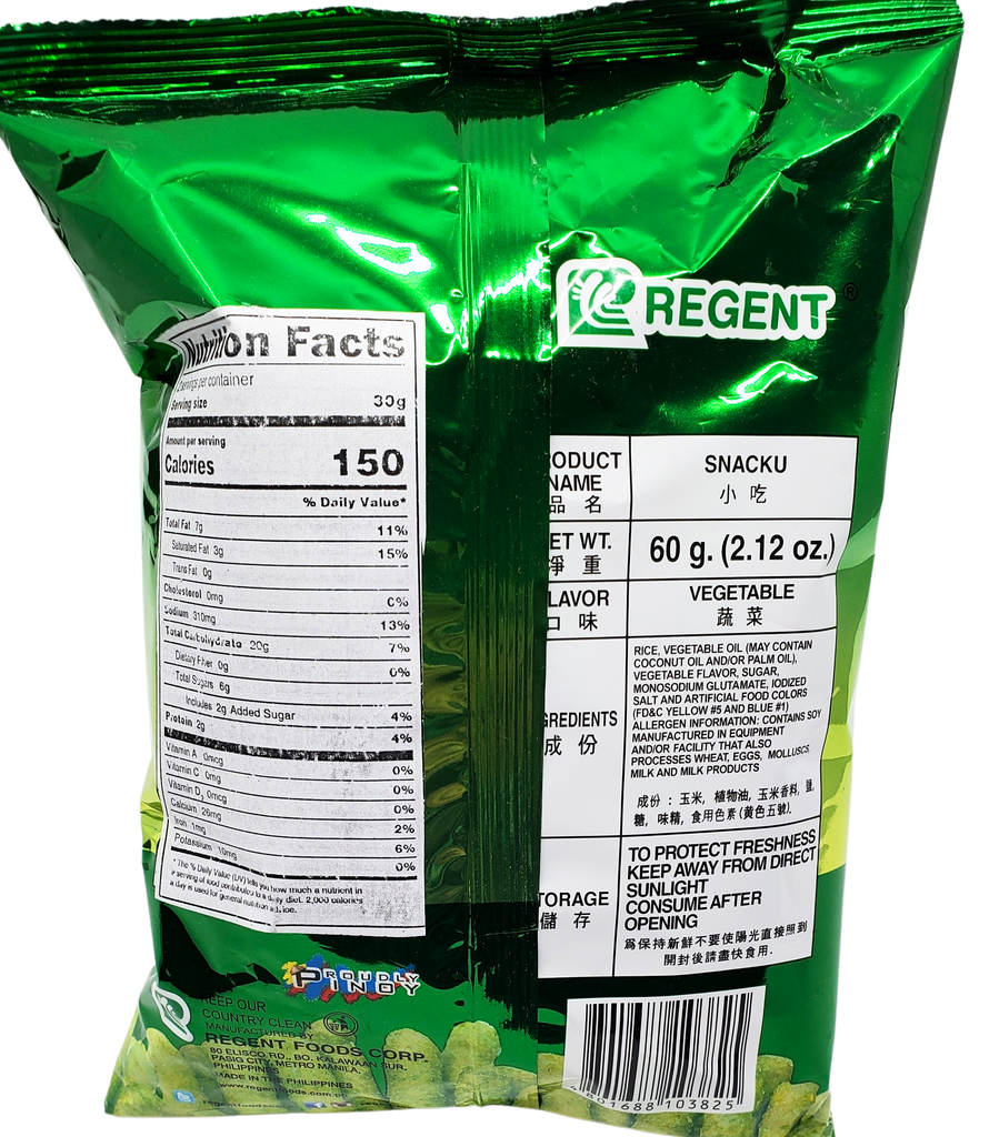 Regent Snacku Rice Crackers Vegetable Flavored 60g
