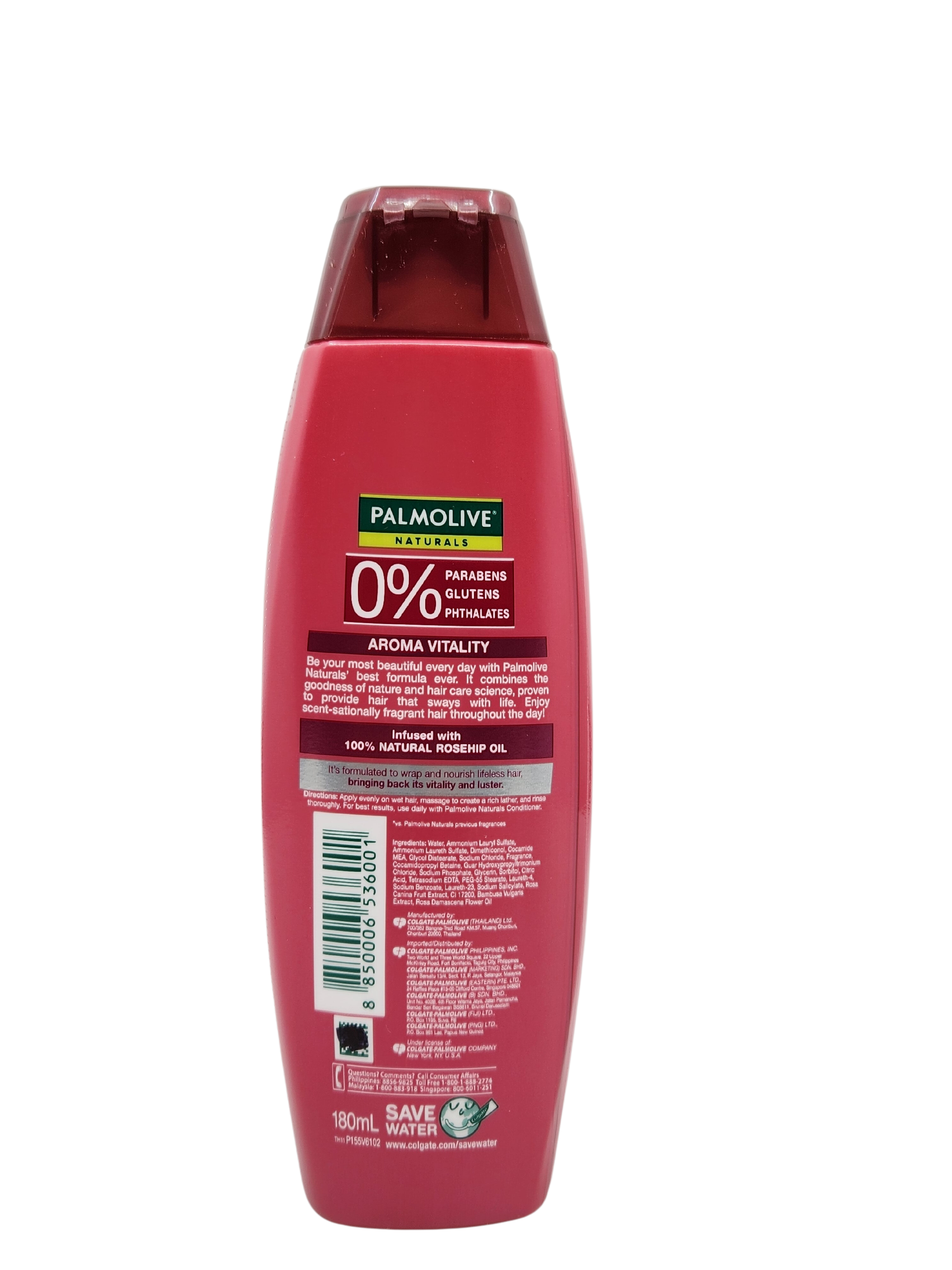 Palmolive Naturals Shampoo and Conditioner (AROMA VITALITY) Rosehip Oil  (Maroon) 180mL