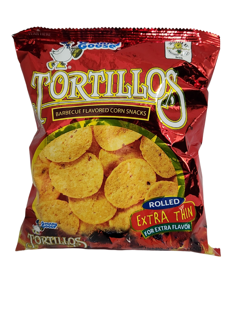 Granny Goose Tortillos BARBEQUE (RED) Flavored Corn Snacks 3.53oz (100g)