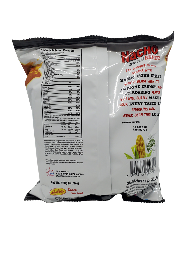 Leslie Nacho Corn Chips SPICY CHEESE 3.53oz (100g)