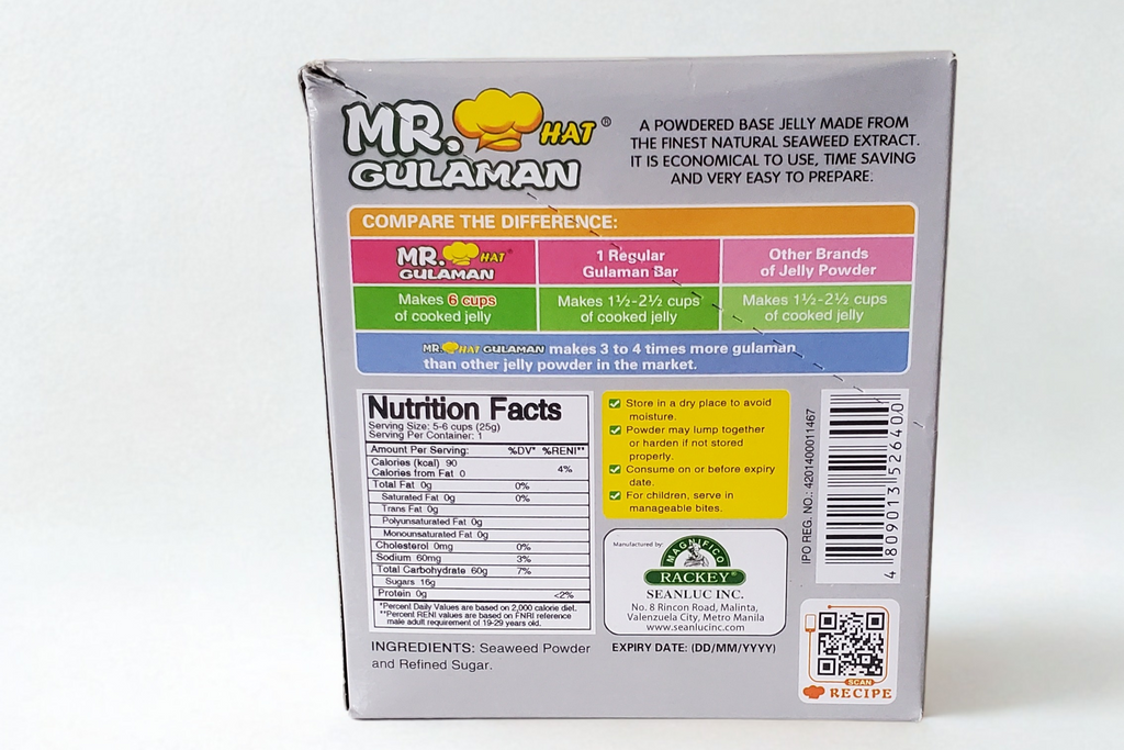 Mr. Hat Gulaman Jelly powder Mix - Clear/White 250g