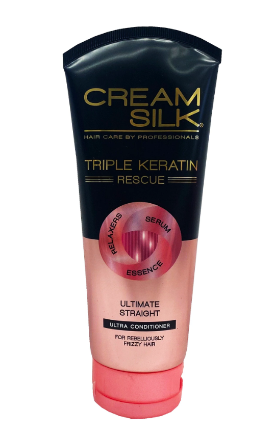 Cream Silk CONDITIONER - Triple Keratin Rescue - Ultimate Straight (PINK) 170mL