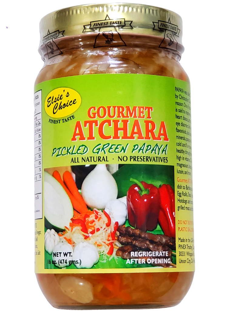Atchar Label Finest Taste Gourmet Atchara 16oz | Pickled Green Papaya Side Dish ...