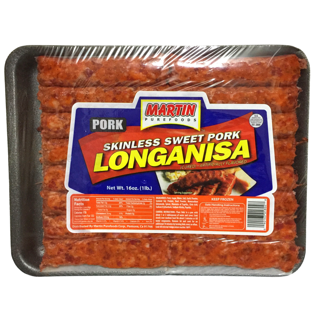 MARTIN Purefoods Skinless Sweet Pork Longanisa 16oz (1lb)