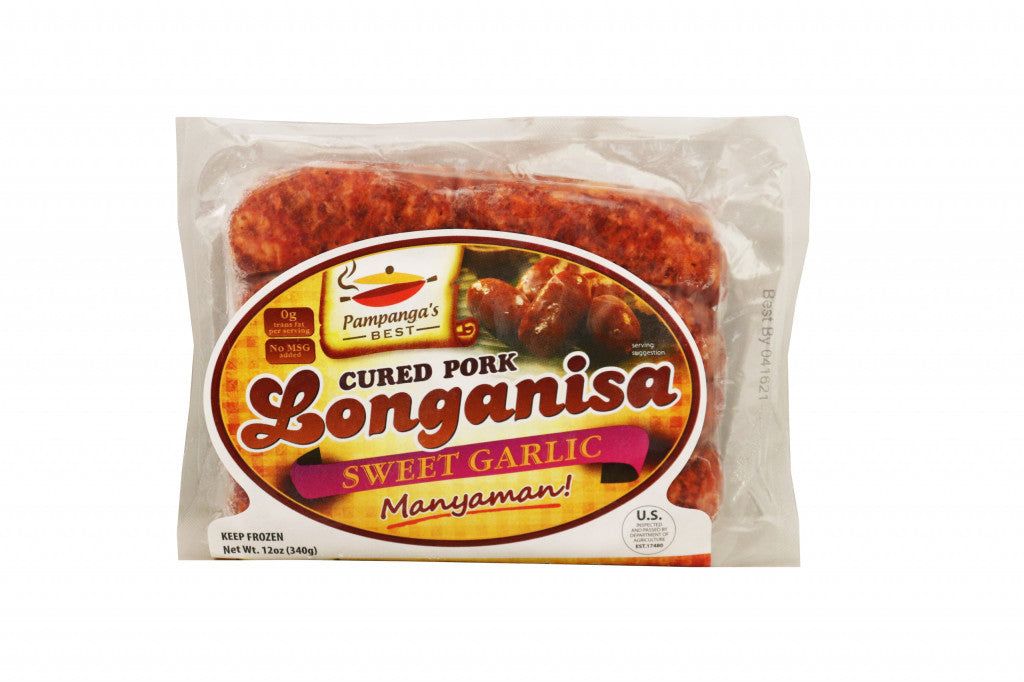Pampanga's Best Cured Pork Longanisa SWEET GARLIC 12oz (340g)