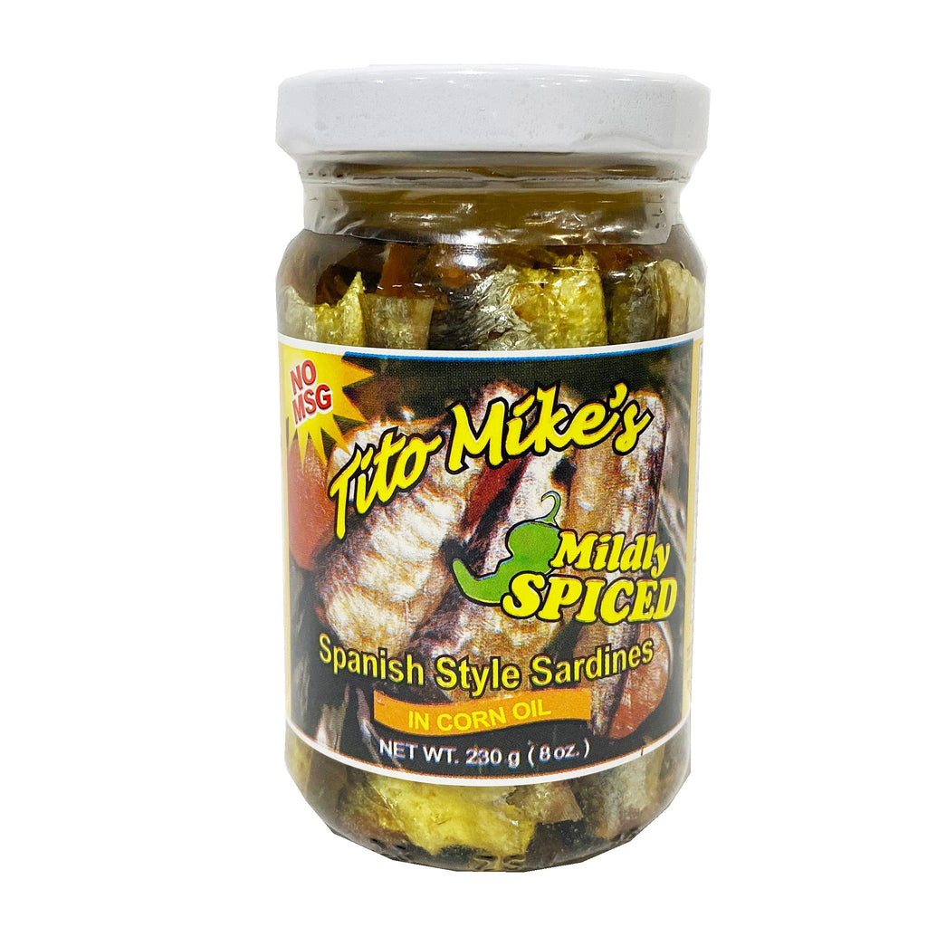 Tito Mike's Spanish Style Sardines (MILDY SPICED) in CORN OIL 8oz (230g)