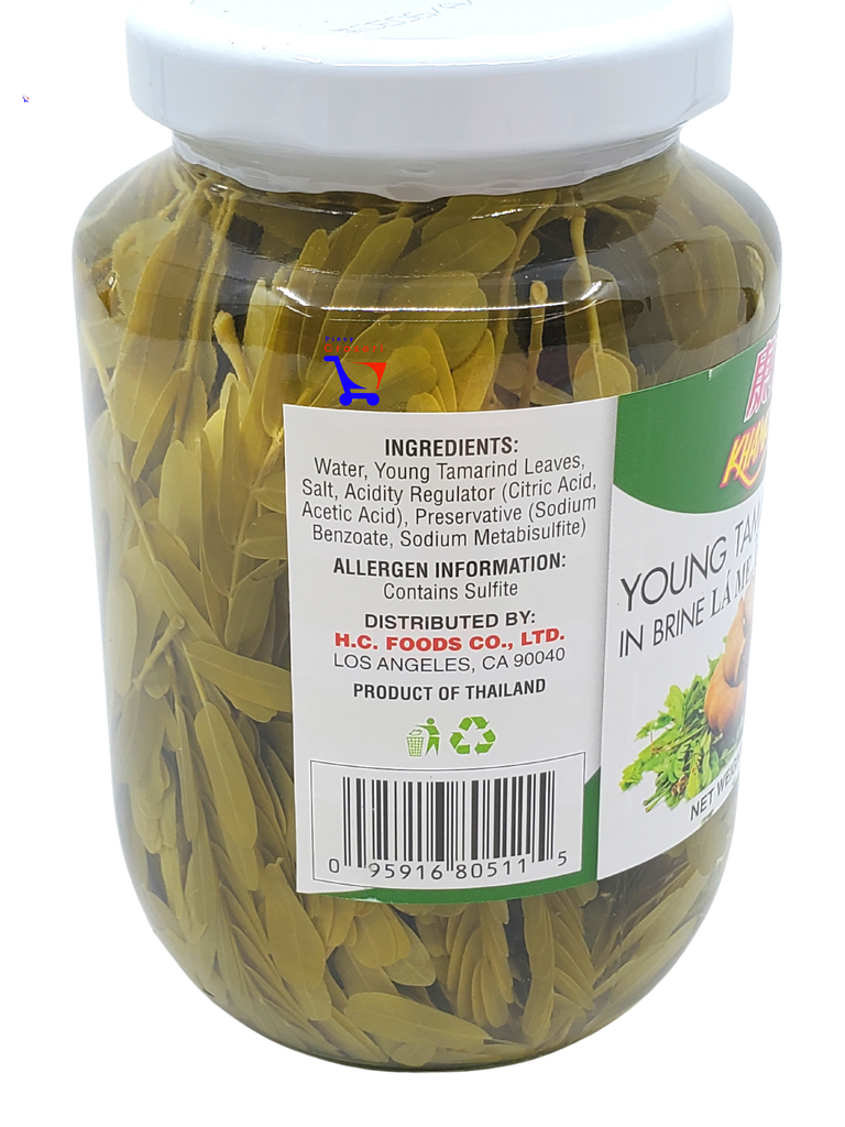 Khampouk Young Tamarind Leaves in Brine 16oz