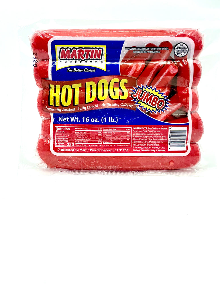 MARTIN Purefoods Hotdog JUMBO 16oz (1lb)